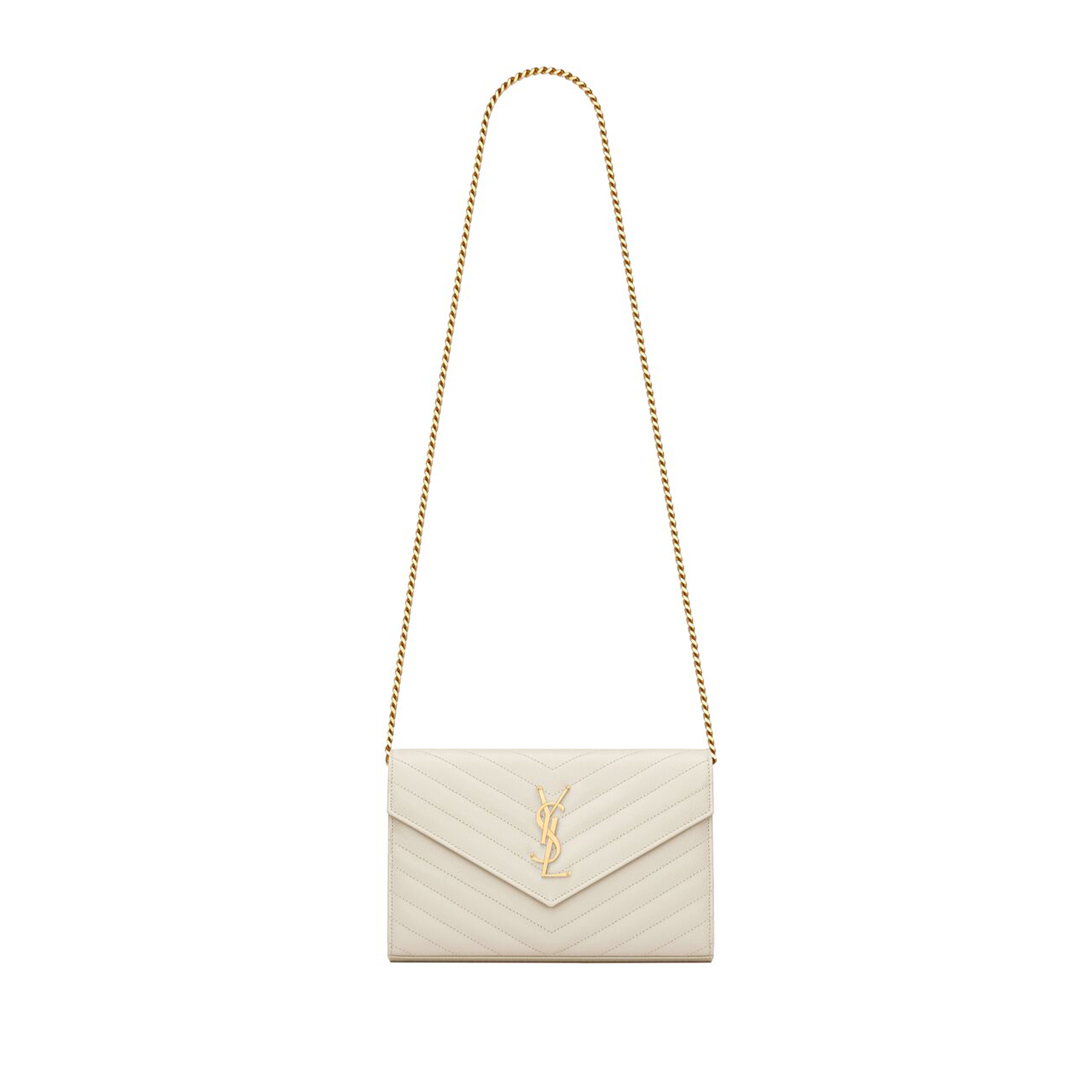 YSL CLASSIC CASSANDRE CHAIN WALLET IN GRAIN DE POUDRE LEATHER 377828BOW019207 (22.5*14*4cm) YSL CLASSIC CASSANDRE CHAIN WALLET IN GRAIN DE POUDRE LEATHER 377828BOW019207 (22.5*14*4cm)
